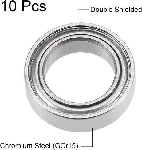 uxcell SMR63ZZ Deep Groove Ball Bearings 3mm x 6mm x 2.5mm Double Shielded Stainless Steel 10pcs in Saudi Arabia
