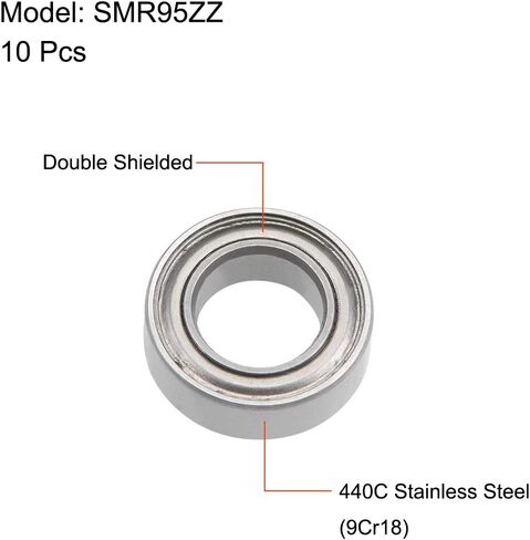 uxcell SMR63ZZ Deep Groove Ball Bearings 3mm x 6mm x 2.5mm Double Shielded Stainless Steel 10pcs in Saudi Arabia