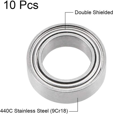 uxcell SMR63ZZ Deep Groove Ball Bearings 3mm x 6mm x 2.5mm Double Shielded Stainless Steel 10pcs in Saudi Arabia