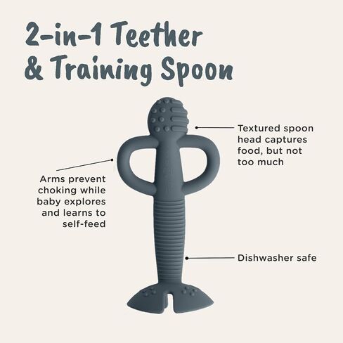 Busy Baby Gift Set - Silicone Placemat with Suction Cups, Bottle Bungee, Teething Spoon and 4 Universal Straps, Keeps Baby Essentials Like Bottles Within Reach & Off The Floor (Pewter) in Saudi Arabia