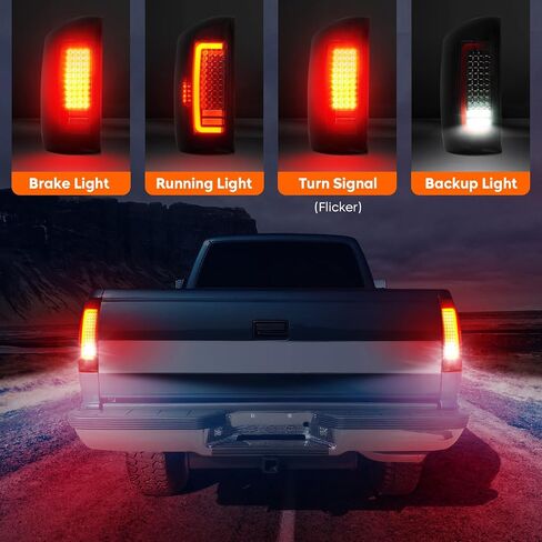 Tresound LED Tail Light for Dodge Ram 1500 1994-2001, Ram 2500 3500 1994-2002 Rear Taillight Assembly Chrome Housing Smoked Lens in Saudi Arabia