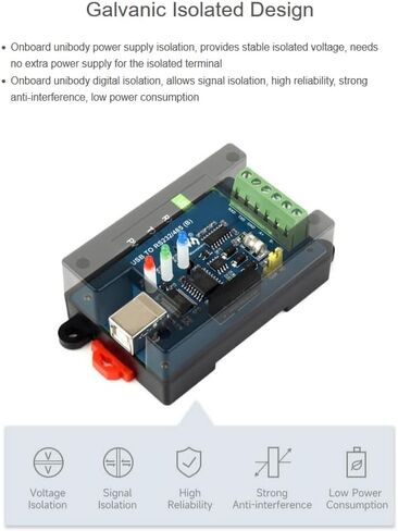 Industrial Isolated USB to RS232/485 Converter Adapter, Onboard Original FT232RNL Chip,Wall-Mount and Rail-Mount Support,Compatible with Linux, Android, Win11/10/8.1/8/7, etc. in Saudi Arabia