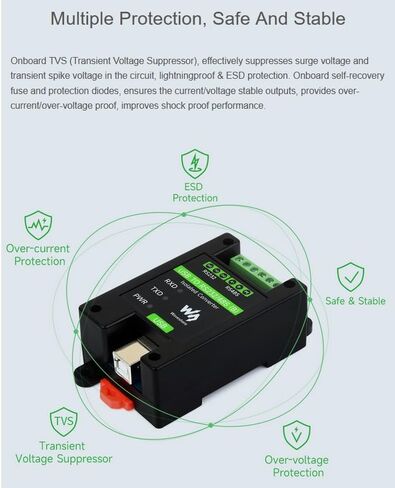 Industrial Isolated USB to RS232/485 Converter Adapter, Onboard Original FT232RNL Chip,Wall-Mount and Rail-Mount Support,Compatible with Linux, Android, Win11/10/8.1/8/7, etc. in Saudi Arabia