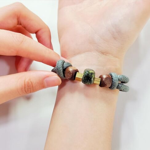 Boho Natural Stone Beads Handmade Bracelets, Trendy Boys Men Strand Bracelets Bohemian Energy Aesthetic Bracelets Braided Bangle for Women Girls Freinds Gift in Saudi Arabia