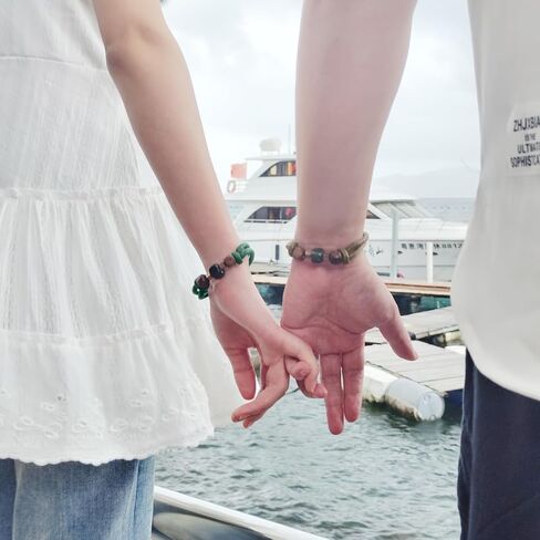 Boho Natural Stone Beads Handmade Bracelets, Trendy Boys Men Strand Bracelets Bohemian Energy Aesthetic Bracelets Braided Bangle for Women Girls Freinds Gift in Saudi Arabia