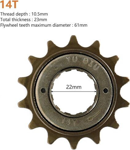 Single Speed Bike Bicycle Freewheel 14 Teeth Compatible with Freewheel Cassette 1/2 x 1/8 Bicycle Freewheel Threaded Type Freehub Replacement Parts in Kuwait