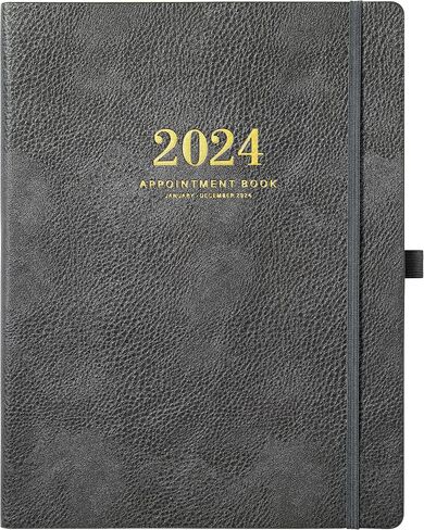 2024-2025 كتاب المواعيد الأسبوعية ومخطط - مخطط يومي كل ساعة 2024-2025 مع فاصل زمني 15 دقيقة، يوليو 2024 - يونيو 2025، 8.5 بوصة × 11 بوصة، تحقيق أهدافك وتحسين الإنتاجية - أسود in Kuwait