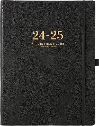 2024-2025 كتاب المواعيد الأسبوعية ومخطط - مخطط يومي كل ساعة 2024-2025 مع فاصل زمني 15 دقيقة، يوليو 2024 - يونيو 2025، 8.5 بوصة × 11 بوصة، تحقيق أهدافك وتحسين الإنتاجية - أسود in Kuwait