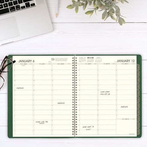 AT-A-GLANCE 2024 Weekly & Monthly Planner, Quarter-Hourly Appointment Book, 8-1/4" x 11", Large, Recycled, Black (70950G0524) in Saudi Arabia