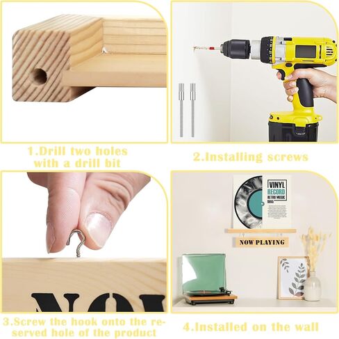 حامل تسجيل الفينيل الذي يتم تشغيله الآن على الحائط يحمل ما يصل إلى 5 سجلات حامل سجل الفينيل الخشبي الذي يتم تثبيته على الحائط من الفينيل، ملحقات مشغل الأسطوانات، حامل تسجيل الفينيل الذي يلعب الآن in Kuwait