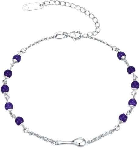 Spoon Bracelet 925 Sterling Silver Amethyst Spoon Bracelet for Women Spoon Jewelry Gifts for Amethyst Lover in Kuwait