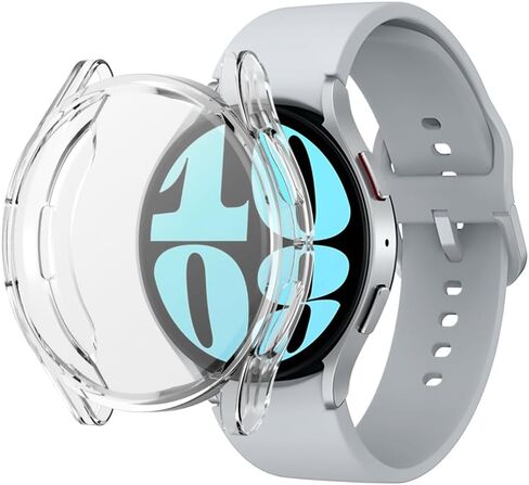 2 Pack Compatible with Samsung Galaxy Watch 6 40mm Case with Screen Protector, Ultra-Thin Soft TPU Silicone Bumper Case Full Coverage Protective Case Cover for Samsung Galaxy Watch 6 40mm in Saudi Arabia