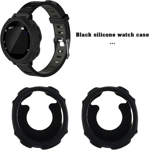 SING F LTD 3x Silicone Watch Protective Cover Case Black Shockproof Smartwatch Cases Compatible with Garmin Forerunner 235 735xt in Saudi Arabia