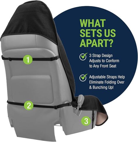 Terry Cloth Sweat Towel Seat Cover; Carseat Towel Protector; Great for Gym Workout; Waterproof; Universal Fit for Car SUV Van Truck; EZ fit; Non Slip Grip; Machine Washable; 2pc Black in Saudi Arabia