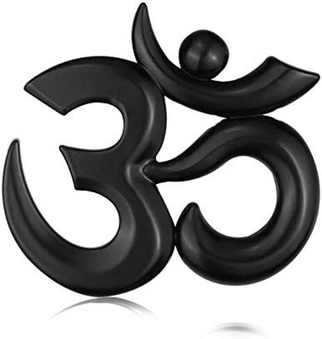 2.5 × 2.4 بوصة شعار سيارة معدني Om Aum رمز روحي أسود in Kuwait
