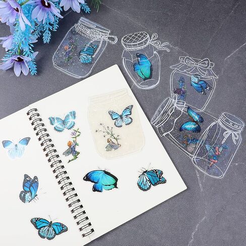 40 Pcs Clear Bookmarks for Pressed Flowers Daisy Flower Stickers Decals for Crafts Transparent Dried Flower Bookmarks Clear Jars Handmade DIY Bookmarks Making Kit Clear Pressed Flower Floral Bookmark in Saudi Arabia