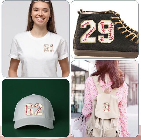 20 Pcs Baseball Softball Iron on Numbers Patches, 3 Inch Numbers Iron On Patches 0 to 9 Iron on Numbers for Jackets Clothing Hat Team Uniform Sports Football Jeans Bags Decors DIY in Saudi Arabia