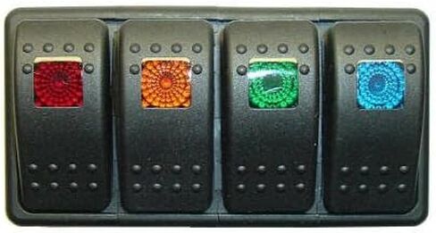 Fastronix Lighted (4) Rocker Switch Panel Auto/Marine (Multi Color) in Saudi Arabia