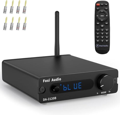 Fosi Audio DA2120B بلوتوث 5.0 صوت ستيريو 2.0 قناة استقبال مكبر للصوت صغير هاي فاي مضخم الطاقة الرقمي DAC AUX USB U-Disk بصري محوري لتحويل الصوت مع جهاز التحكم عن بعد 100 واط × 2 in Kuwait