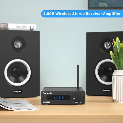 Fosi Audio DA2120B بلوتوث 5.0 صوت ستيريو 2.0 قناة استقبال مكبر للصوت صغير هاي فاي مضخم الطاقة الرقمي DAC AUX USB U-Disk بصري محوري لتحويل الصوت مع جهاز التحكم عن بعد 100 واط × 2 in Kuwait