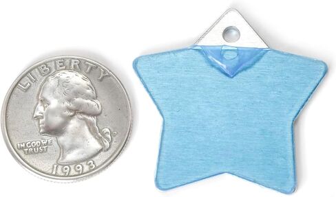 20 قطعة من الفراغات المعدنية المصنوعة من الألومنيوم على شكل نجمة مع فتحة/فتحة لمعرف الحيوانات الأليفة وعلامات الكلاب سلسلة المفاتيح صنع 14 مقياس in Kuwait