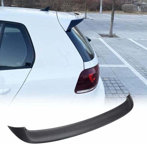 سبويلر سقف من ألياف الكربون الحقيقية لسيارة Volkswagen VW Golf 6 GTI & R Hatchback 2010-2013 جناح خلفي لسقف السيارة جناح خلفي منفذ المصنع (لـ GTI & R20) in Saudi Arabia