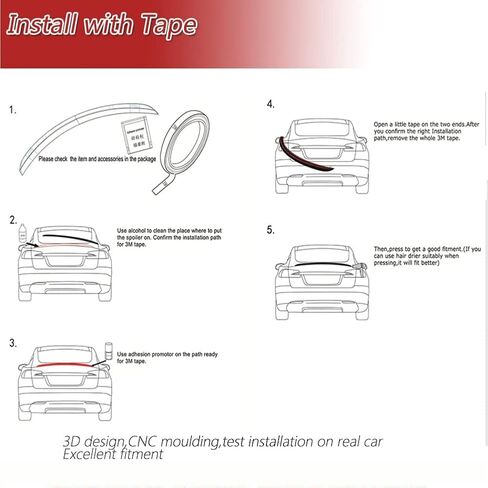 سبويلر سقف من ألياف الكربون الحقيقية لسيارة Volkswagen VW Golf 6 GTI & R Hatchback 2010-2013 جناح خلفي لسقف السيارة جناح خلفي منفذ المصنع (لـ GTI & R20) in Saudi Arabia