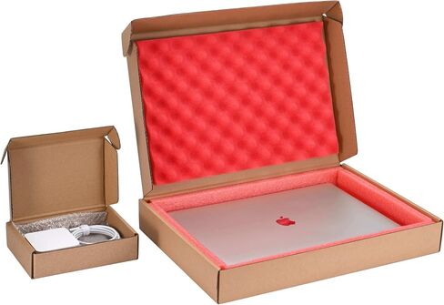 Laptop Shipping Box Secure Mailer Box Kraft Mailing Box with Protection Foam Without Available Space for Chargers or Cords, Fits Laptop Screen Sizes Up to 17.6 Inch in Saudi Arabia