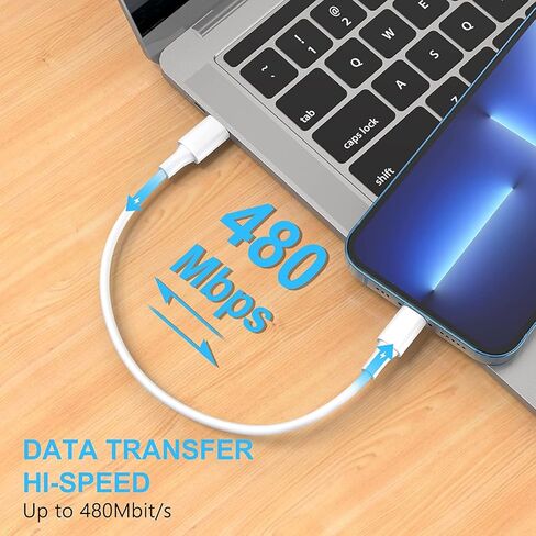 كابل USB C إلى Lightning، كابل من النوع c إلى Lightning (6 بوصة + 1FT) [معتمد من Apple MFi] سلك شاحن USB-C لمزامنة بيانات iPhone سريع لهاتف iPhone 14 13 12 Pro Max 11 XS Max XR 8 - يستخدم مع شاحن USB C in Kuwait