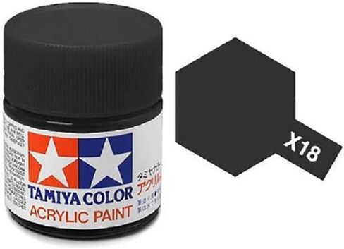 Tamiya Models X-18 Mini Acrylic Semi Gloss Paint, Black in Saudi Arabia