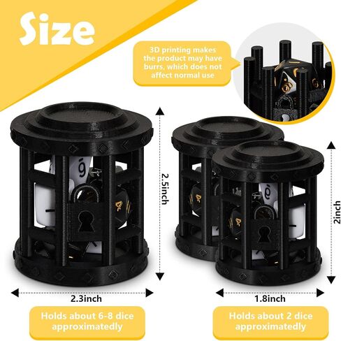 3 Pieces Dice Jail Dice Cage Dice Prison for Misbehaving Polyhedral Dice Sets Punish Your Bad Dice in Our Cage of Shame Accessories Gift in Saudi Arabia