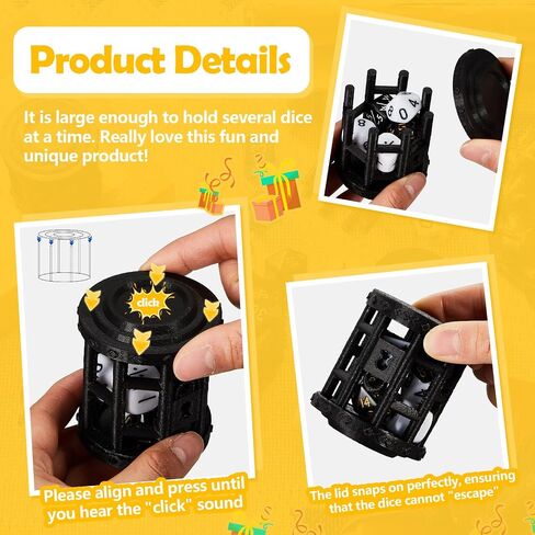 3 Pieces Dice Jail Dice Cage Dice Prison for Misbehaving Polyhedral Dice Sets Punish Your Bad Dice in Our Cage of Shame Accessories Gift in Saudi Arabia