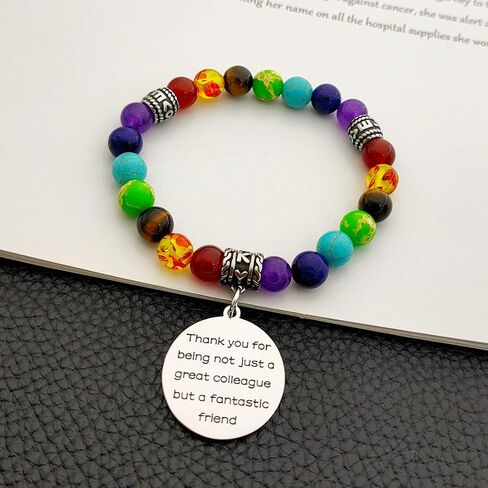 Colleague Leaving Gift 7 Chakra Bracelet Thank You for Being Not Just a Great Colleague But a Fantastic Friend Appreciation Coworker Jewelry in Saudi Arabia