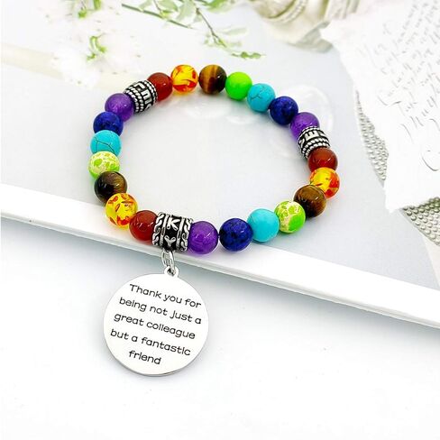 Colleague Leaving Gift 7 Chakra Bracelet Thank You for Being Not Just a Great Colleague But a Fantastic Friend Appreciation Coworker Jewelry in Saudi Arabia