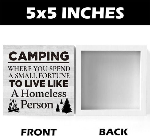 ديكور تخييم للحفلات Rv علامة خشبية لطيفة ديكورات سفر مضحكة ريفي Campervan مزرعة رف مقصورة ديكور مكتبي 5 × 5 بوصة in Kuwait