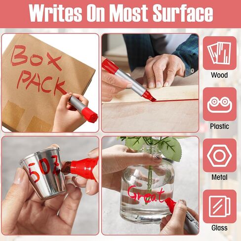 Fuutreo 10 Pack Jumbo Permanent Markers Bulk Large Chisel Tip Permanent Markers Quick Drying Waterproof Big Huge Poster Pens for Office, Logistics Company and More(Rich Color) in Kuwait