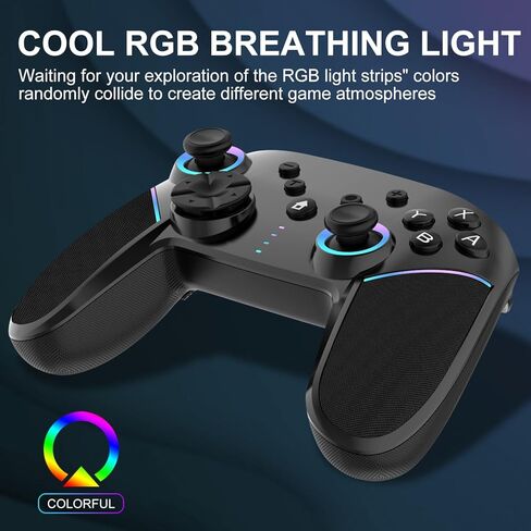 وحدة تحكم SANGDER Switch متوافقة مع نينتندو سويتش/لايت/OLED، وحدة تحكم نينتندو سويتش مع ضوء LED رائع، قابلة للبرمجة، 6 محاور، توربو قابل للتعديل، اهتزاز مزدوج 4 سرعات، استيقظ in Kuwait