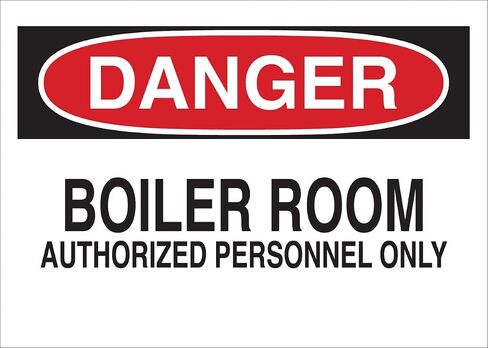 Brady 84038 Self Sticking Polyester Admittance Sign, 7" X 10", Legend "Boiler Room Authorized Personnel Only",Black/Red on White in Saudi Arabia