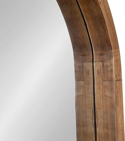 Kate and Laurel Hutton Rustic Modern Farmhouse Arch Mirror, 24" x 36", Natural Wood Finish in Saudi Arabia