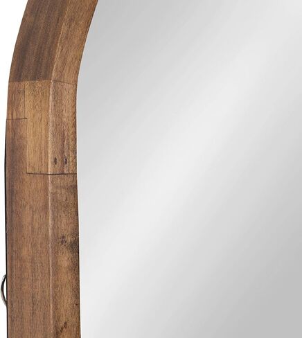 Kate and Laurel Hutton Rustic Modern Farmhouse Arch Mirror, 24" x 36", Natural Wood Finish in Saudi Arabia