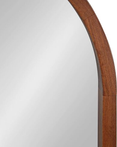 Kate and Laurel Hutton Rustic Modern Farmhouse Arch Mirror, 24" x 36", Natural Wood Finish in Saudi Arabia