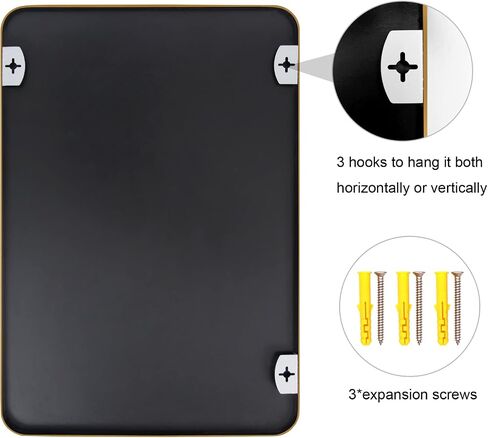 40 x 30 Inch Gold Bathroom Vanity Mirror,Rectangle Wall Mirror for Bathroom, Aluminum Frame 30"x40"Bathroom Mirrors,Wall-Mounted Mirrors,Hangs Horizontally or Vertically in Saudi Arabia