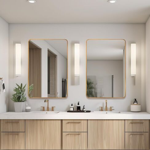 40 x 30 Inch Gold Bathroom Vanity Mirror,Rectangle Wall Mirror for Bathroom, Aluminum Frame 30"x40"Bathroom Mirrors,Wall-Mounted Mirrors,Hangs Horizontally or Vertically in Saudi Arabia