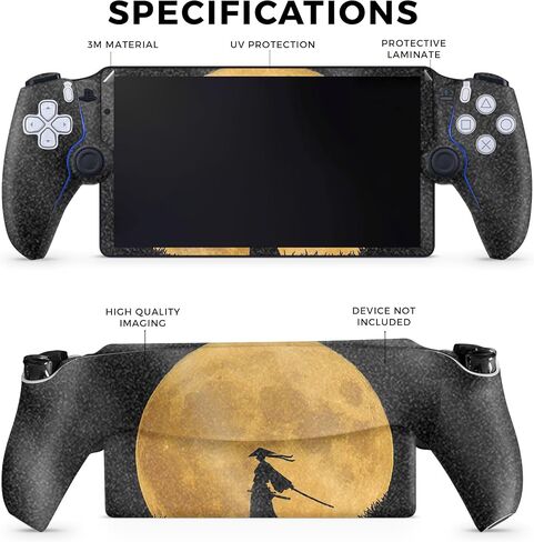 Glossy Glitter Gaming Skin Compatible with PS5 Portal Remote Player - Samurai - Premium 3M Vinyl Protective Wrap Decal Cover - Easy to Apply | Crafted in The USA by MightySkins in Saudi Arabia