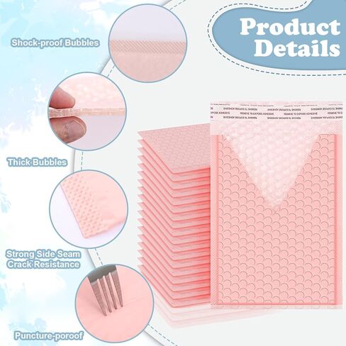 CACASO 50 Pack Bubble Mailers,6x10 Inch Padded Envelopes,Pink Poly Bubble Mailers,Waterproof Mailing Envelopes,Bubble Shipping Envelopes,Self Seal Shipping Bags for Mailing Packing Small Business in Saudi Arabia