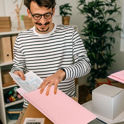 CACASO 50 Pack Bubble Mailers,6x10 Inch Padded Envelopes,Pink Poly Bubble Mailers,Waterproof Mailing Envelopes,Bubble Shipping Envelopes,Self Seal Shipping Bags for Mailing Packing Small Business in Saudi Arabia