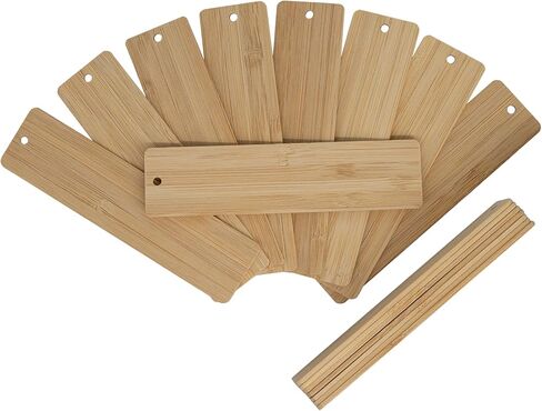 TFoRibbon Blank Bamboo Bookmark Engraving Bamboo Blanks Bookmarks Unfinished Wood Hanging Tags 20 Pcs (Length:4.7 Inch) in Saudi Arabia
