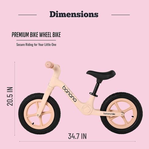 banana bike Kids Balance Bike with Carbon Steel Frame - Adjustable Handlebar, Cushioned Seat, and Puncture-Proof 12" EVA Tires - Ideal for Toddlers Learning Balance - 35''x15.8'' - Blue in Saudi Arabia