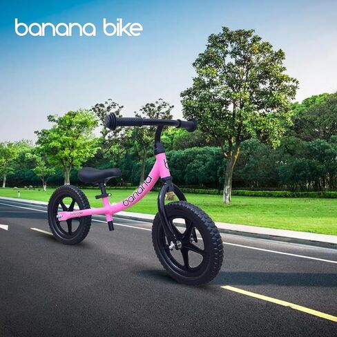 banana bike Kids Balance Bike with Carbon Steel Frame - Adjustable Handlebar, Cushioned Seat, and Puncture-Proof 12" EVA Tires - Ideal for Toddlers Learning Balance - 35''x15.8'' - Blue in Saudi Arabia