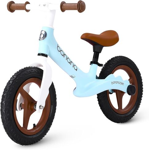 banana bike Kids Balance Bike with Carbon Steel Frame - Adjustable Handlebar, Cushioned Seat, and Puncture-Proof 12" EVA Tires - Ideal for Toddlers Learning Balance - 35''x15.8'' - Blue in Saudi Arabia